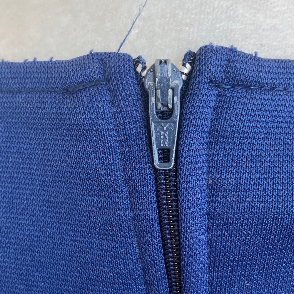 Vintage 60s 70s Mod Solid Navy Sleek Basic Minima… - image 6